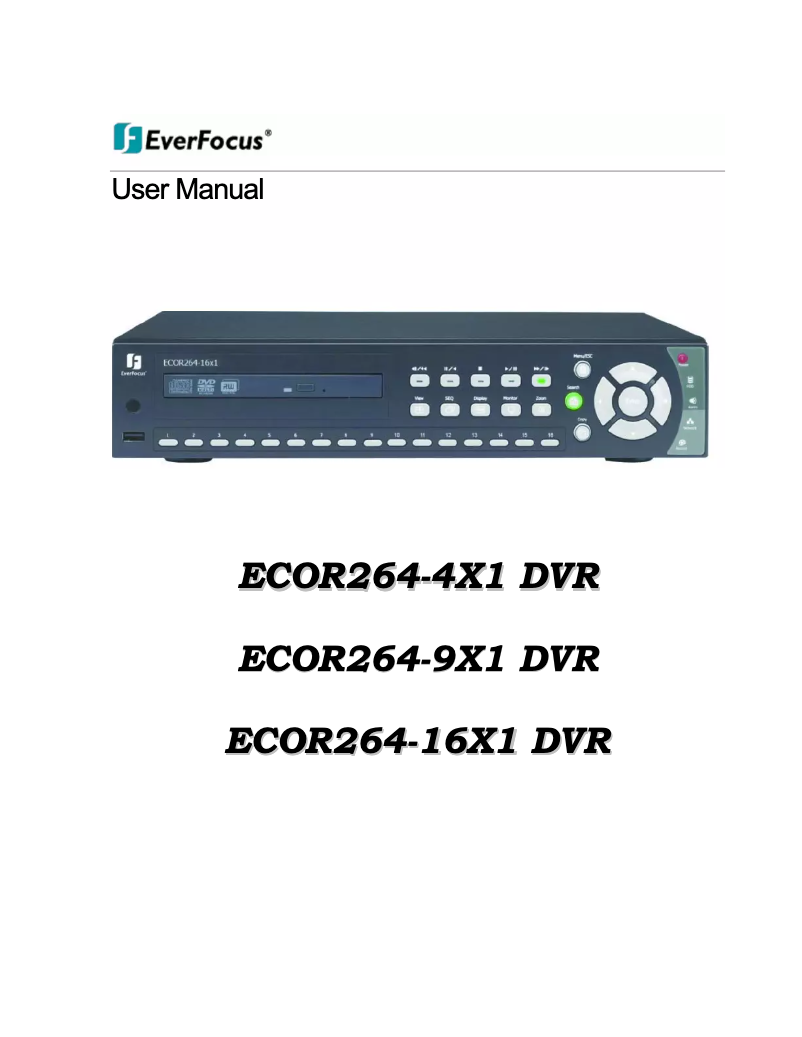 Page n°1 - Manuel utilisateur EverFocus ECOR264-9X1