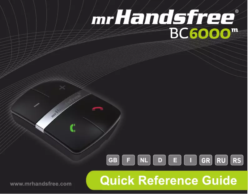 Page n°1 - Manuel utilisateur Mr. Handsfree BC6000m Pro + Iso cable