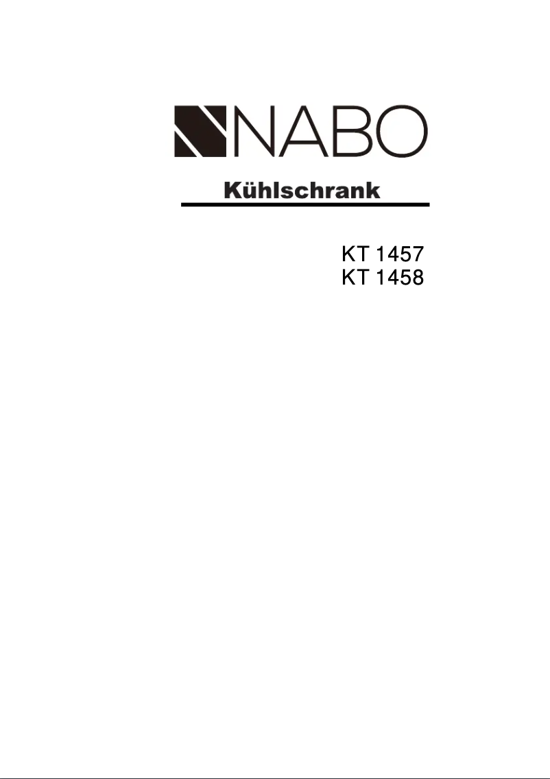 Page n°1 - Manuel utilisateur Nabo KT 1458