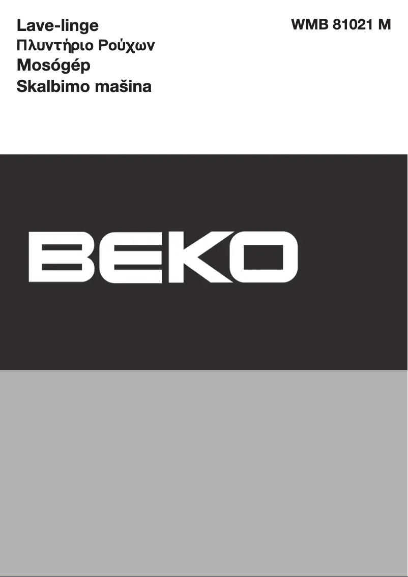 Page 1 de la notice Manuel utilisateur Beko WMB 81021 M