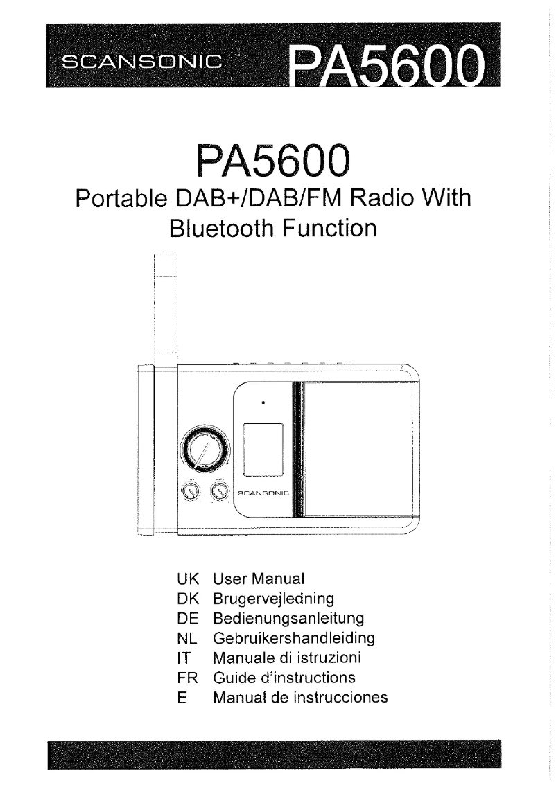 Page 1 de la notice Manuel utilisateur Scansonic PA5600
