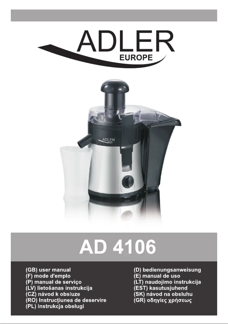 Page n°1 - Manuel utilisateur Adler AD 4106