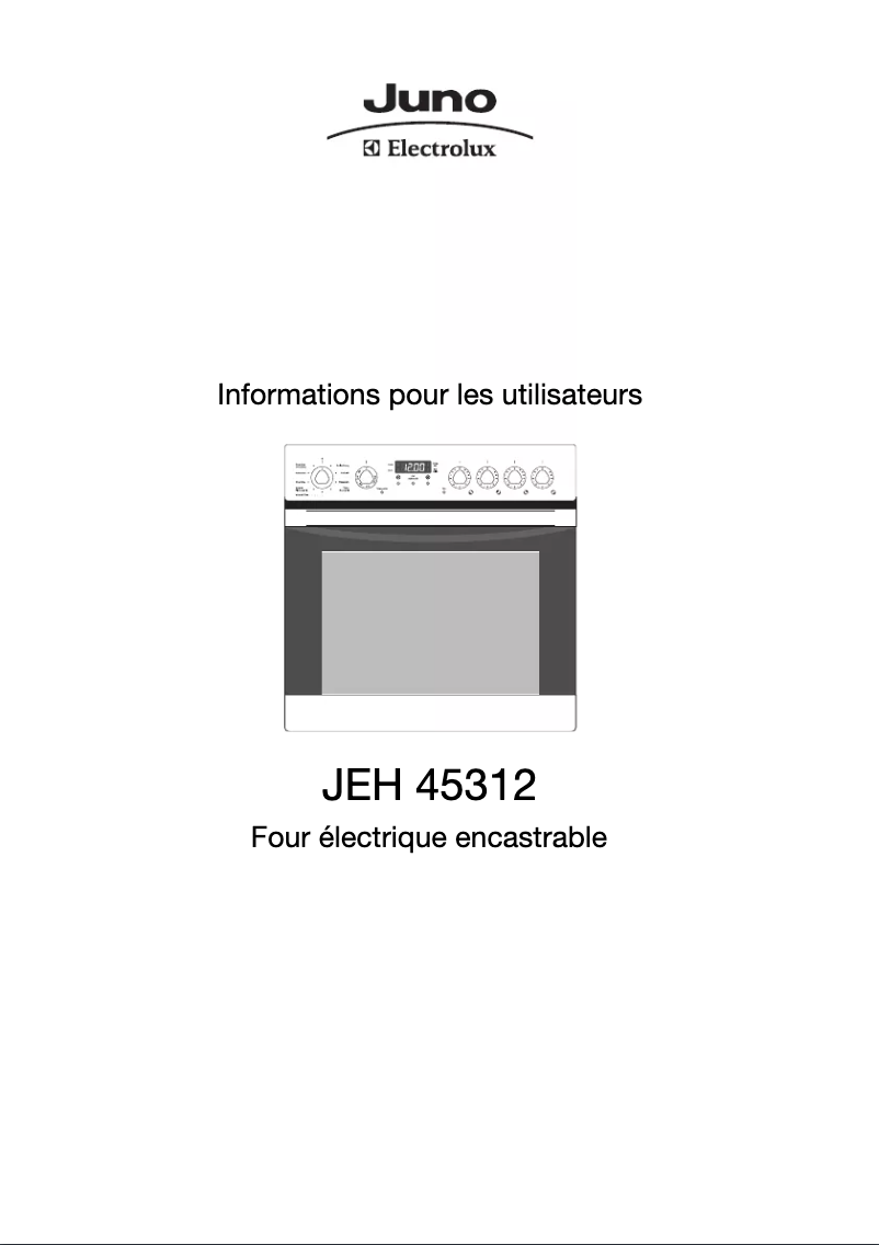Page 1 de la notice Manuel utilisateur Juno Electrolux JEH45312E