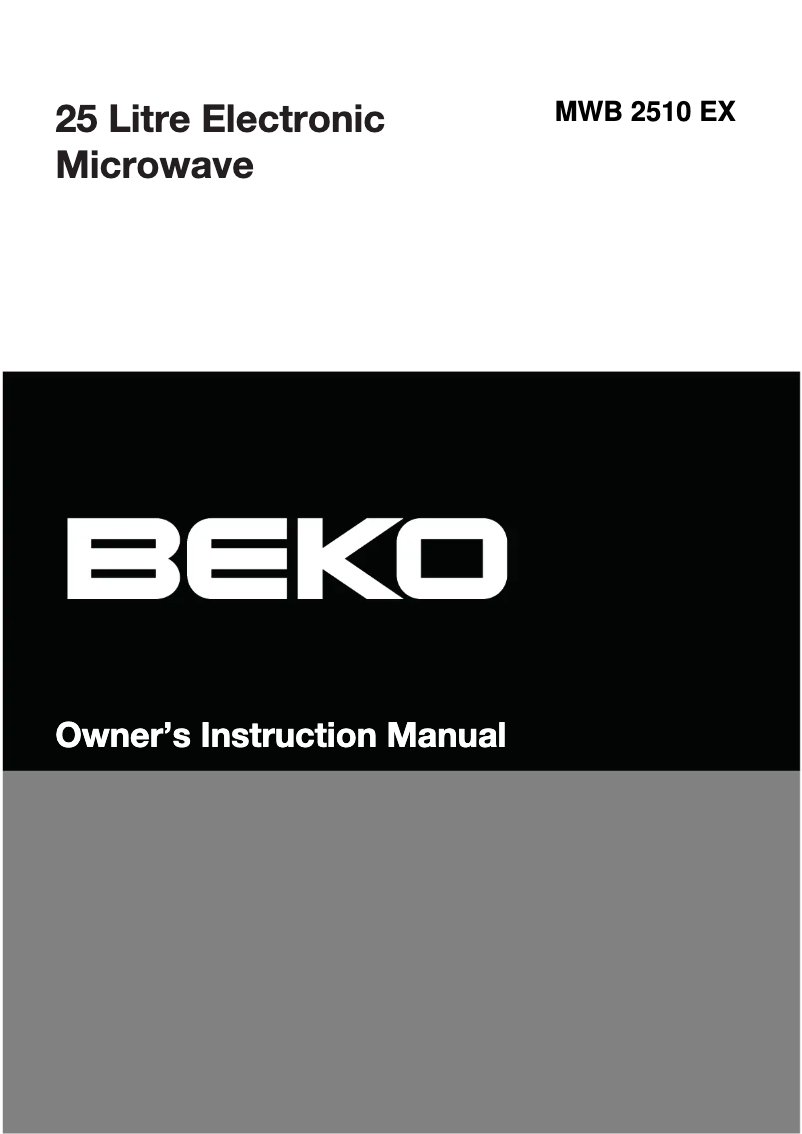 Page 1 de la notice Manuel utilisateur Beko MWB 2510 EX