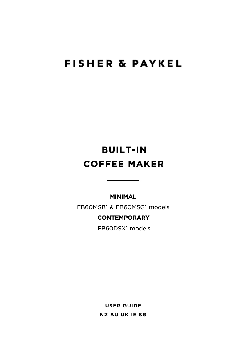 Page n°1 - Manuel utilisateur Fisher & Paykel EB60MSB1