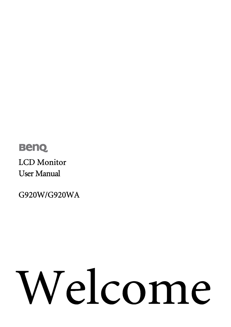 Image de la première page du manuel de l'appareil G920WA