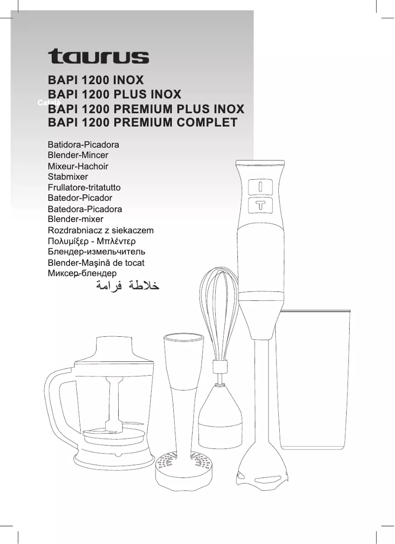 Page n°1 - Manuel utilisateur Taurus Bapi 1200 Inox