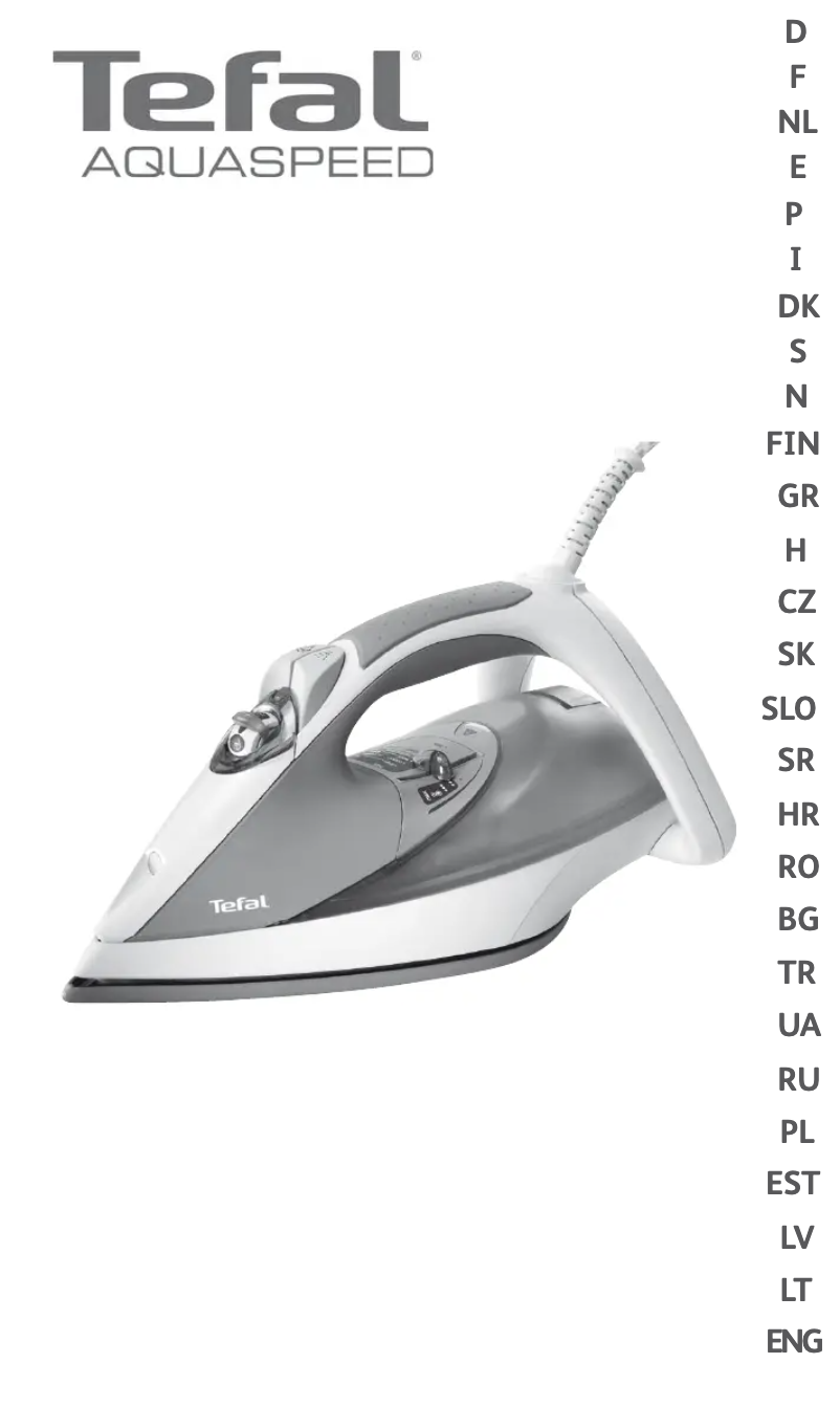 Page n°1 - Manuel utilisateur Tefal Aquaspeed FV5185