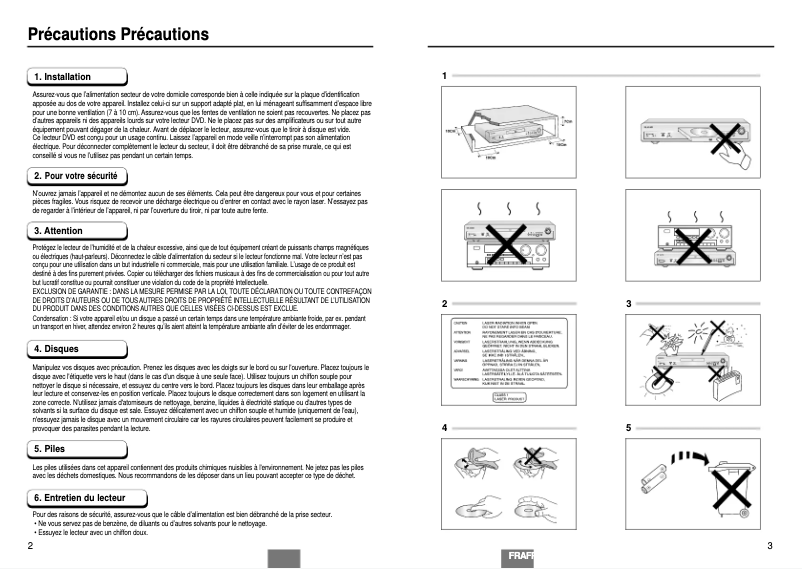 Page 1 de la notice Manuel utilisateur Samsung DVD-E435
