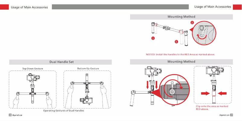 Página 1 del manual Manual de usuario Zhiyun Dual Handle Set