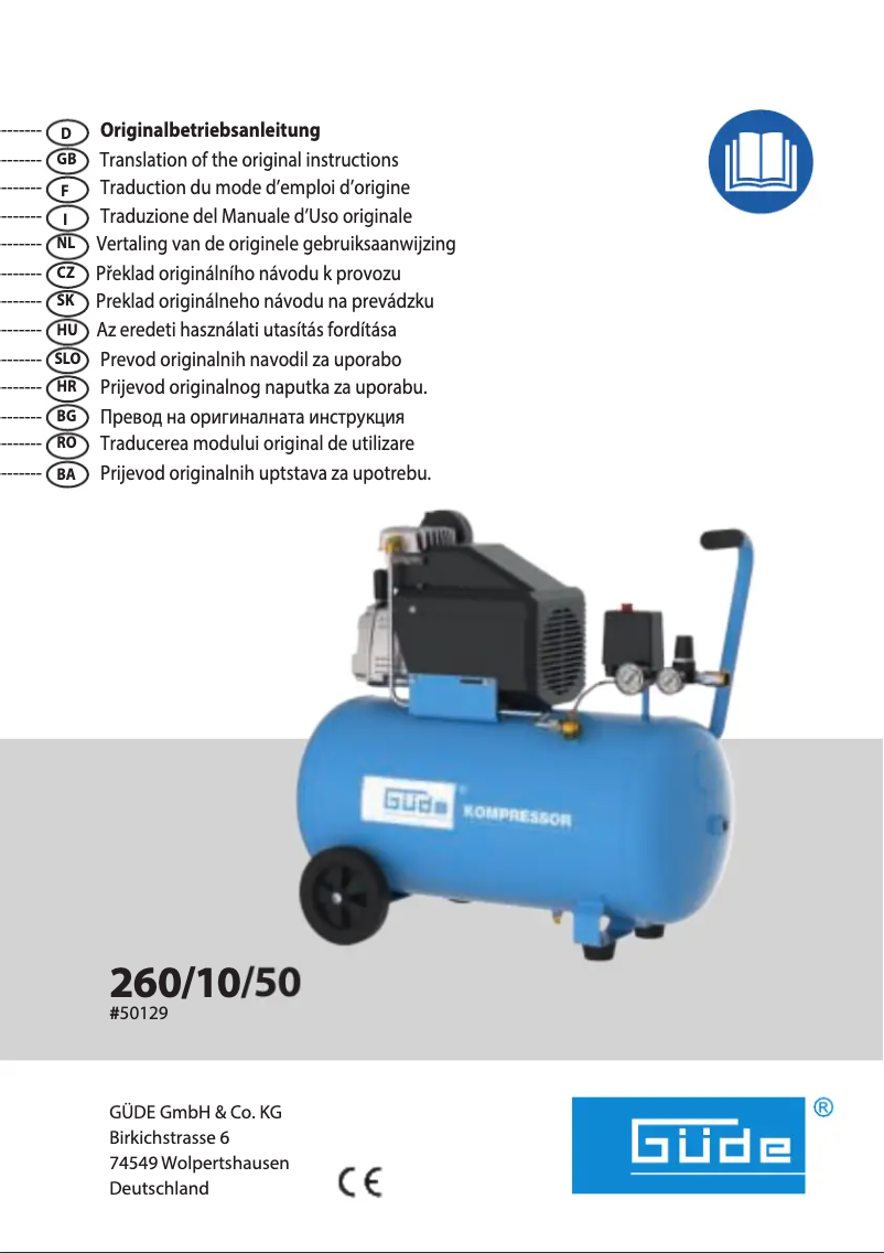 Page 1 de la notice Manuel utilisateur Güde 260/10/50