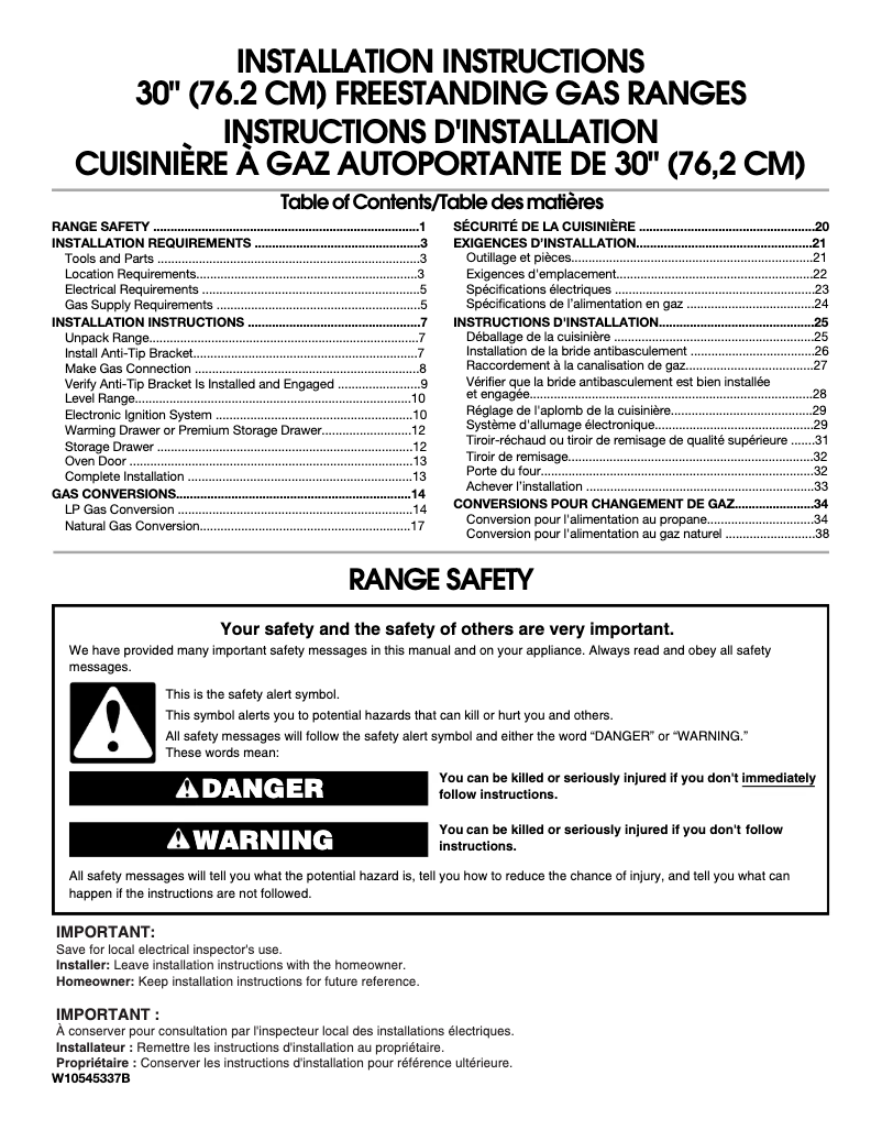 Page n°1 - Guide de démarrage rapide Maytag MGR6600FB