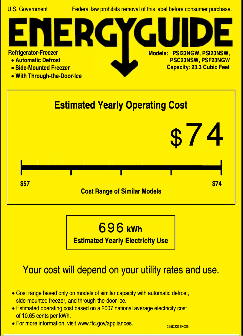 Image de la première page du manuel de l'appareil Profile PSI23NGWWV