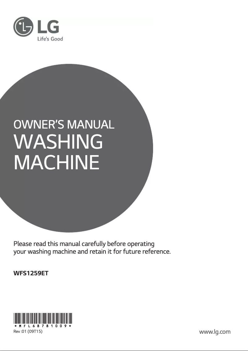 Page 1 de la notice Manuel utilisateur LG WFS1259ET