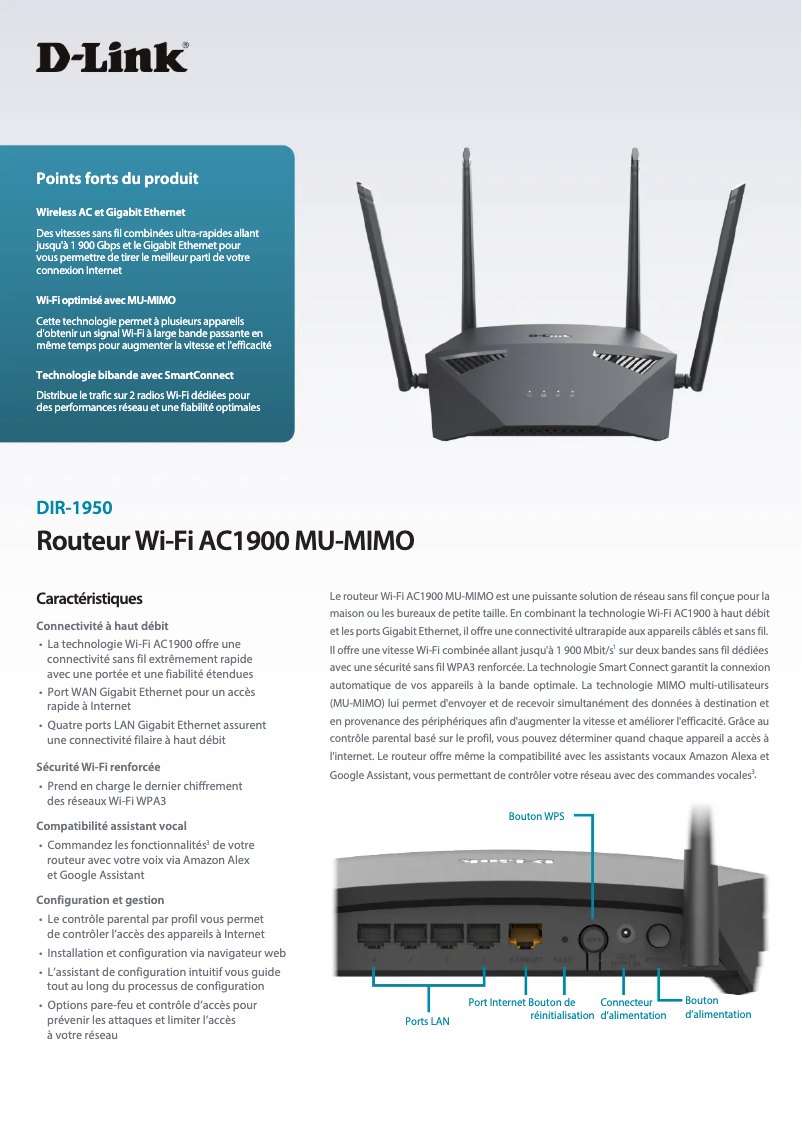 Page n°1 - Fiche technique D-Link DIR-1950