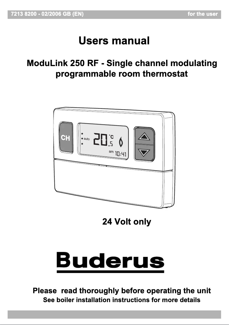 Page 1 de la notice Manuel utilisateur Buderus ModuLink 250 RF