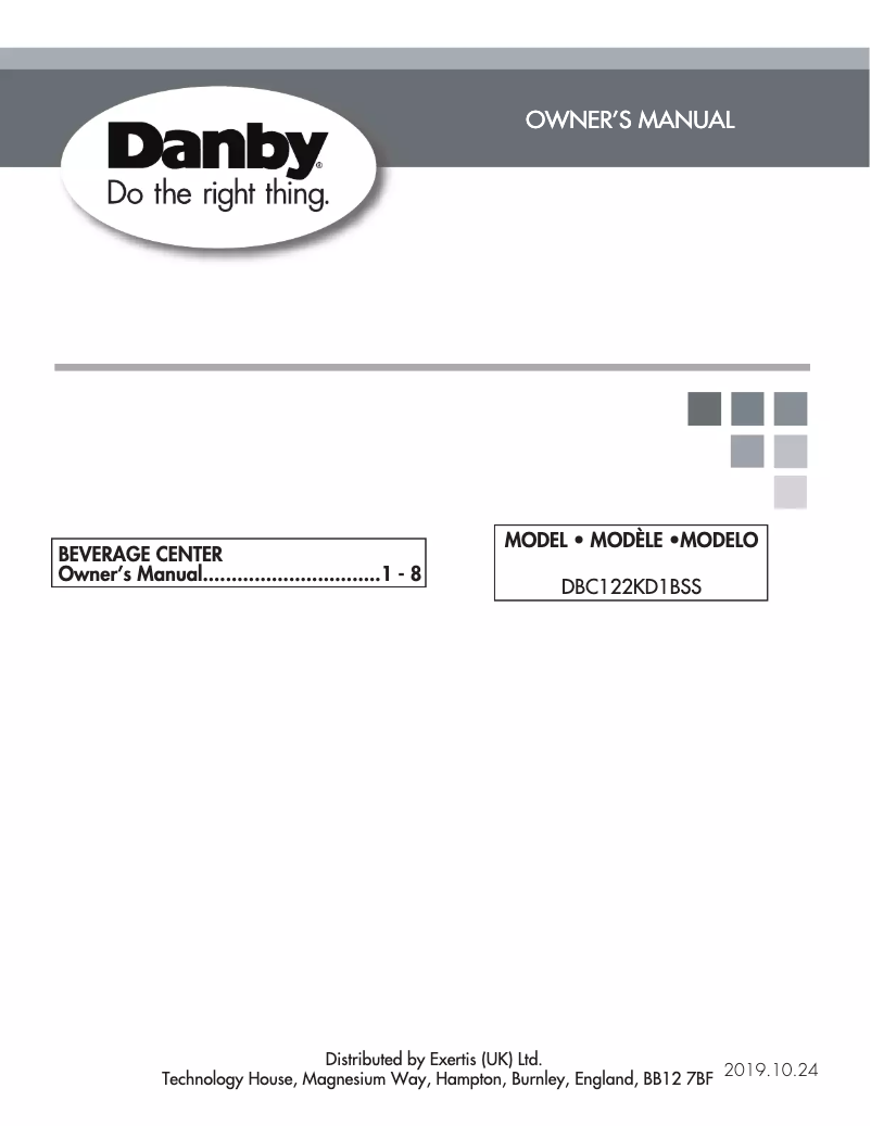 Page 1 de la notice Manuel utilisateur Danby DBC122KD1BSS