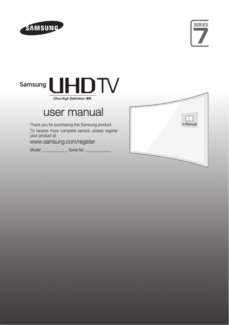 Page 1 de la notice Guide d'installation Samsung UA78JU7500K