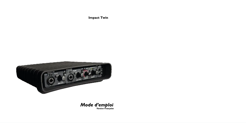 Page n°1 - Manuel utilisateur TC Electronic Impact Twin