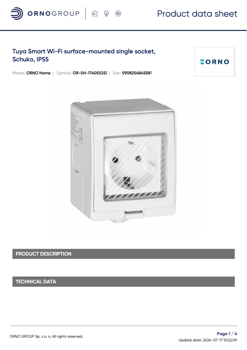 Image de la première page du manuel de l'appareil OR-SH-17405