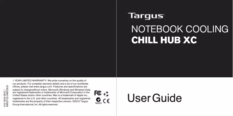 Page 1 of the manual User Manual Targus AWE01US2