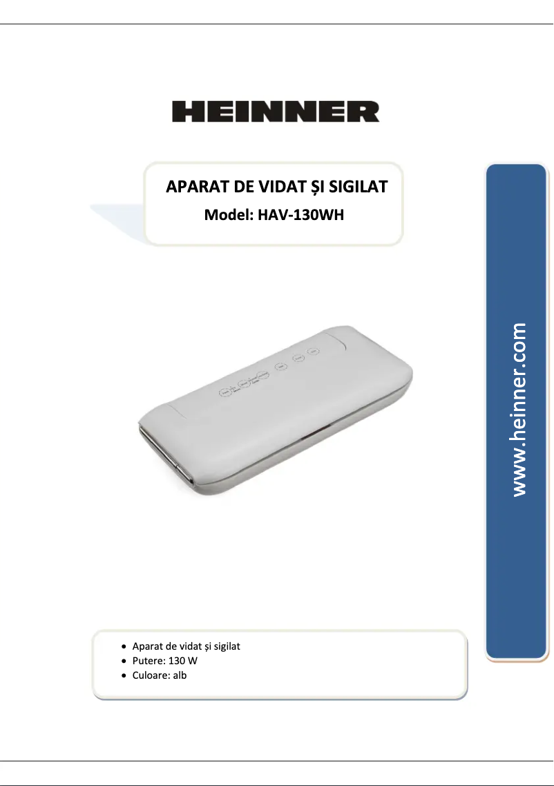 Image de la première page du manuel de l'appareil HAV-130WH