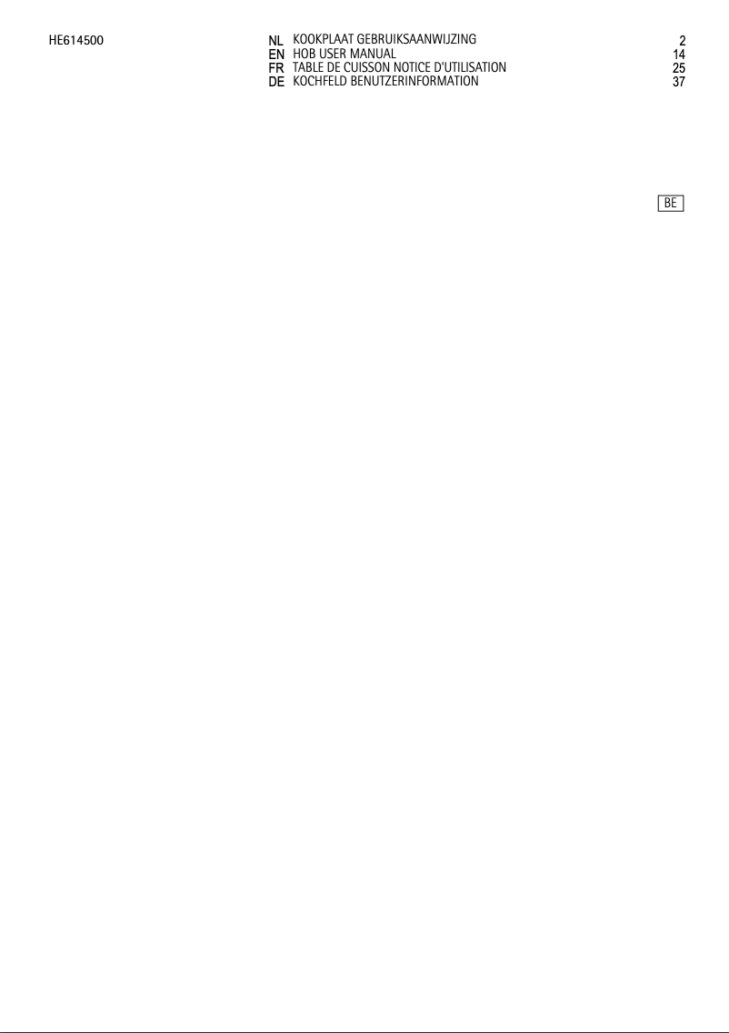 Page n°1 - Manuel utilisateur AEG HK614000H
