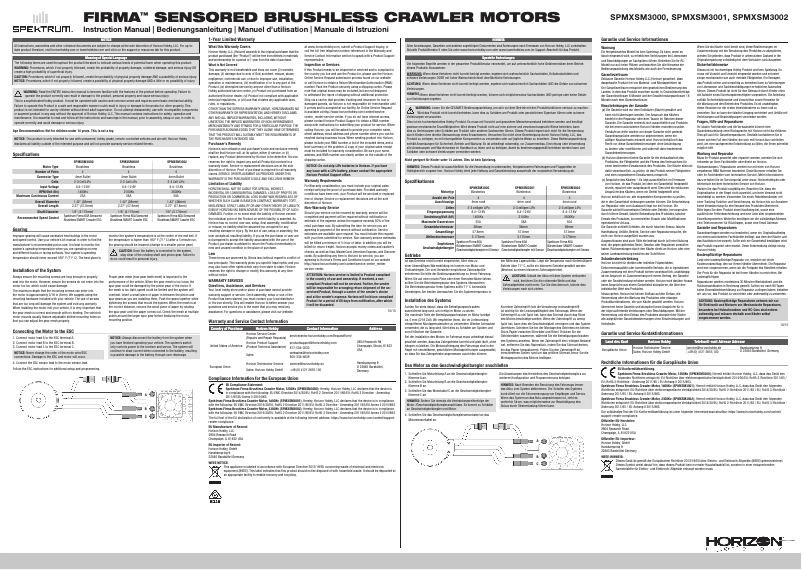 Page n°1 - Manuel utilisateur Spektrum Firma 2100Kv