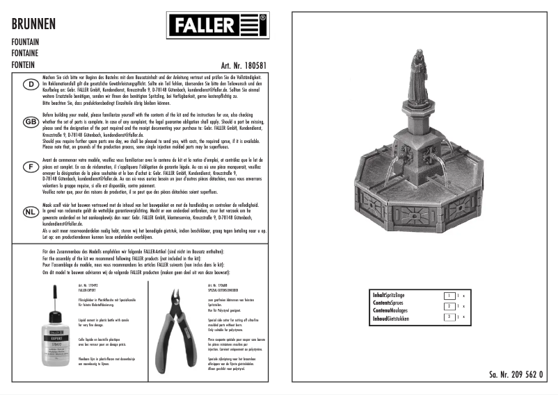 Page n°1 - Manuel utilisateur Faller 180581
