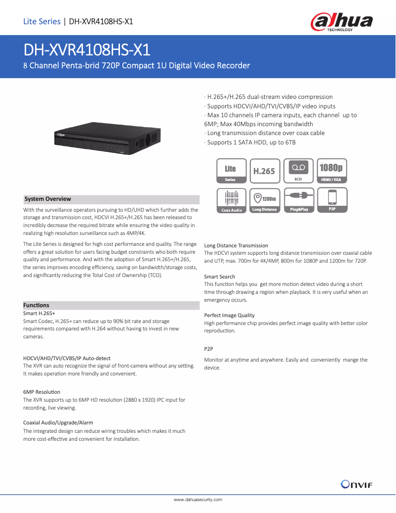 Image de la première page du manuel de l'appareil XVR4108HS-X1