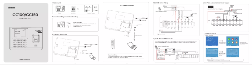 Page n°1 - Manuel utilisateur Anviz GC150