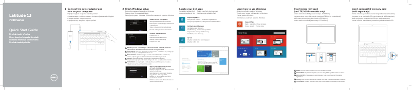 Page 1 de la notice Guide de démarrage rapide Dell Latitude 13