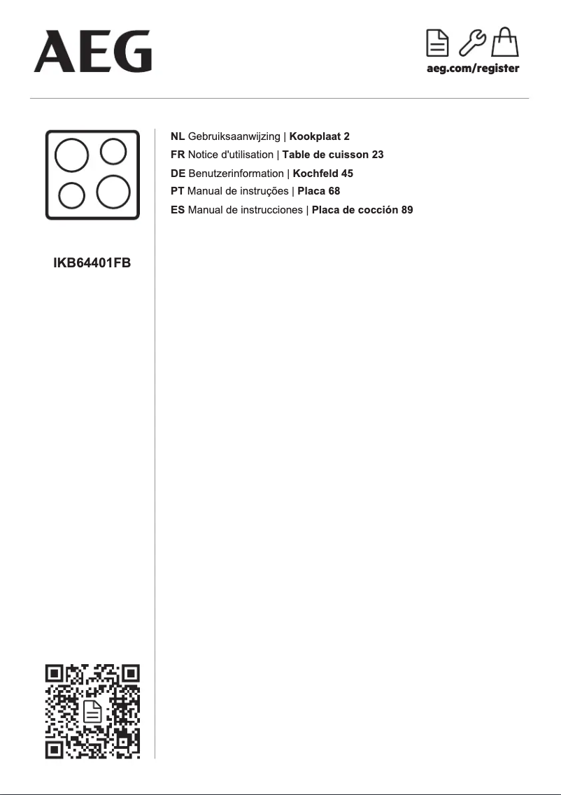 Page n°1 - Manuel utilisateur AEG IKB64401FB