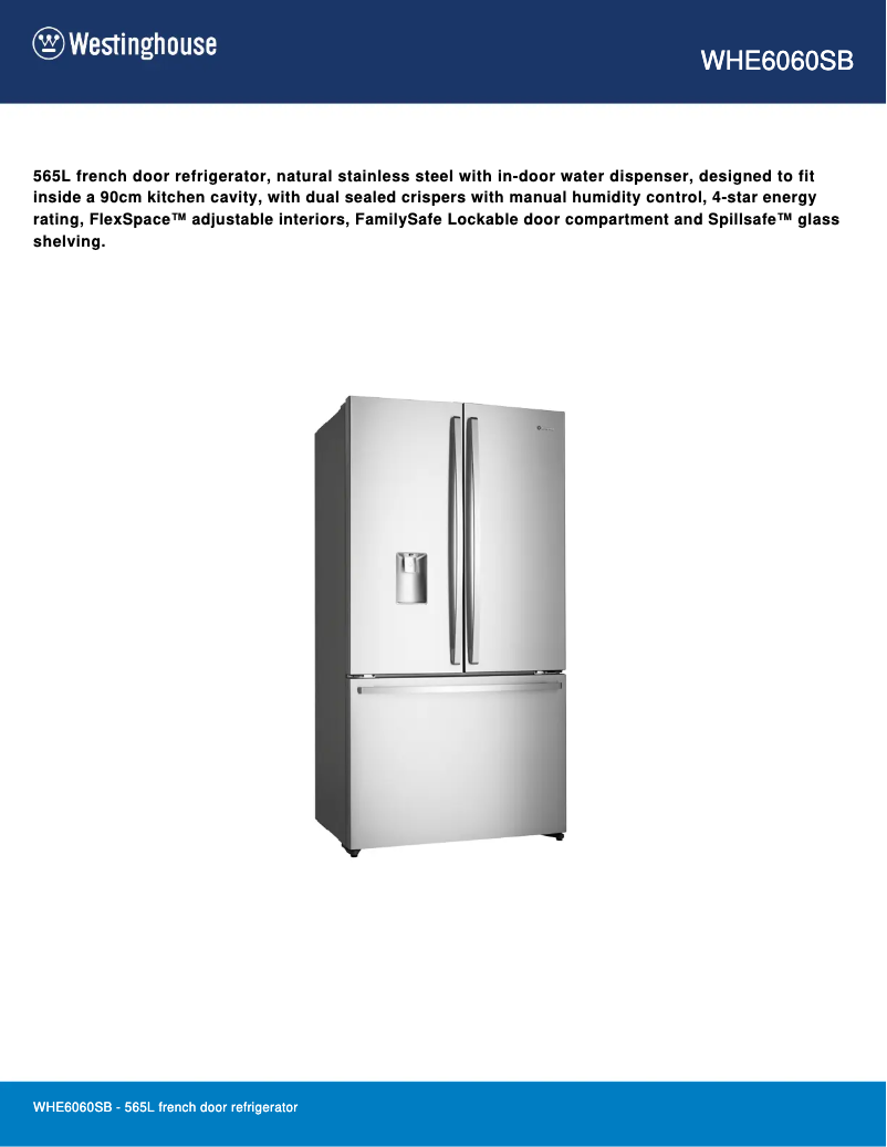 Image de la première page du manuel de l'appareil WHE6060SB