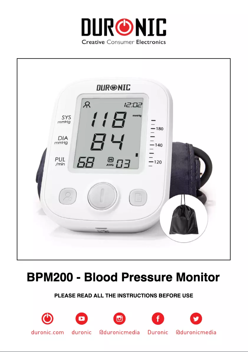 Page 1 de la notice Manuel utilisateur Duronic BPM200