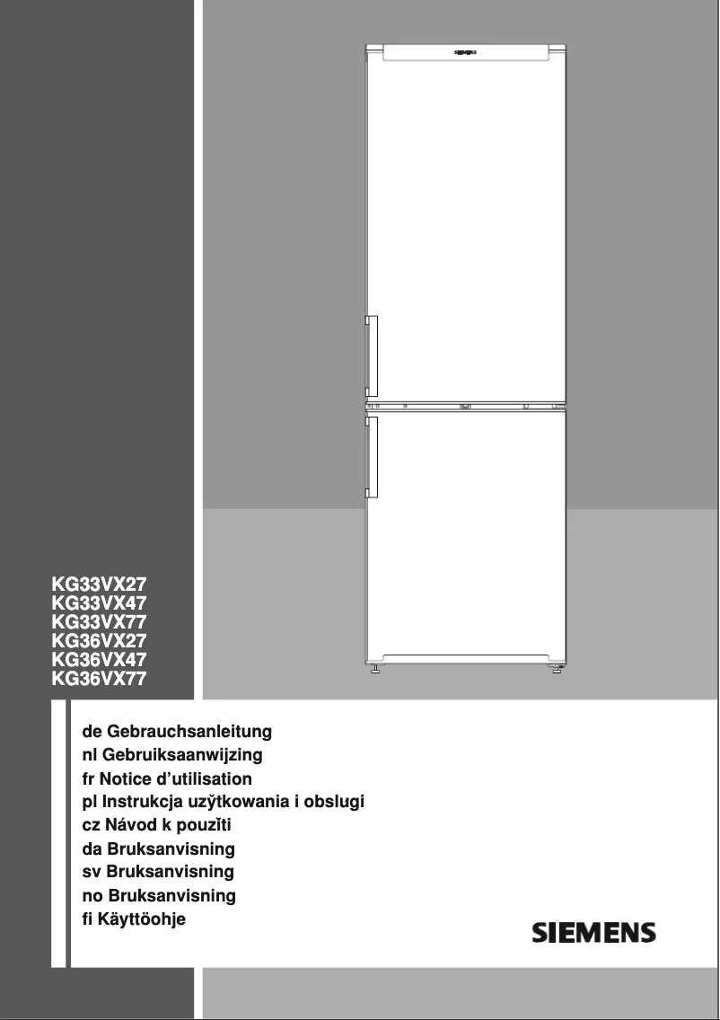 Page n°1 - Manuel utilisateur Siemens KG39VX77