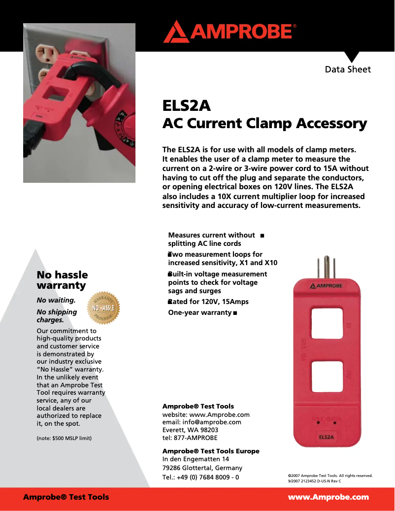 Página 1 del manual Manual de usuario Amprobe ELS2A