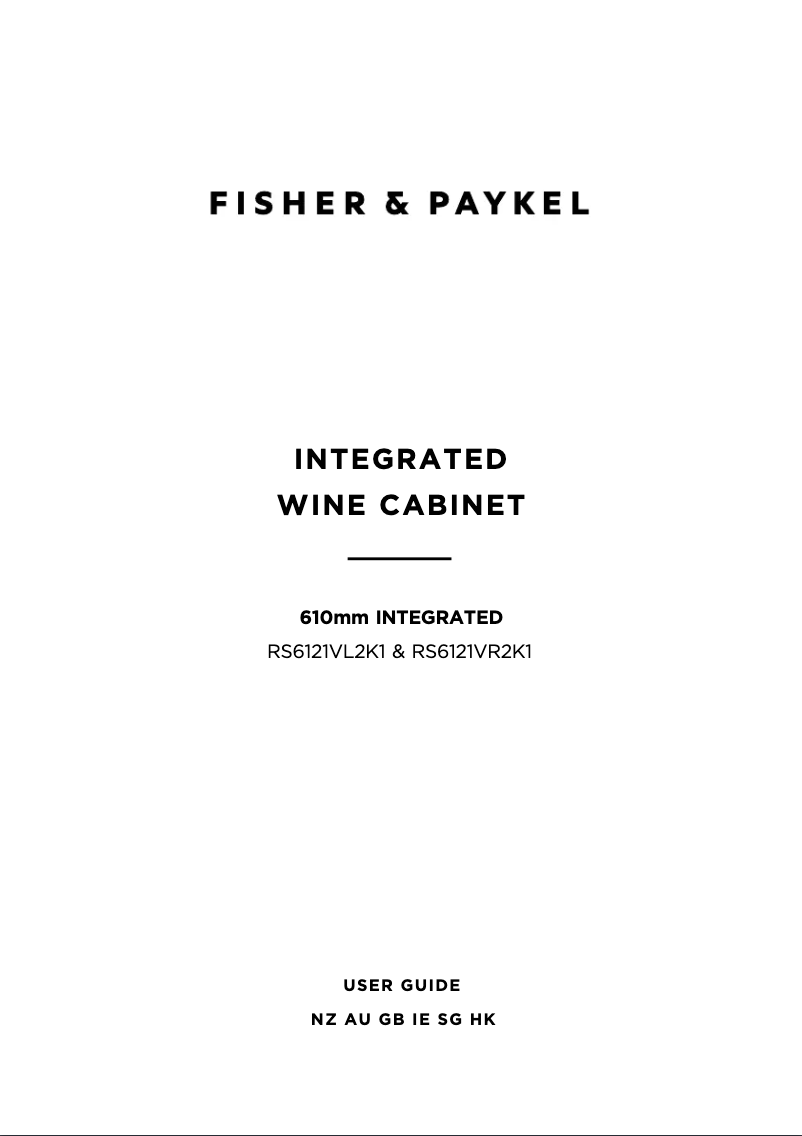 Page 1 de la notice Guide d'installation Fisher & Paykel RS6121VL2K1