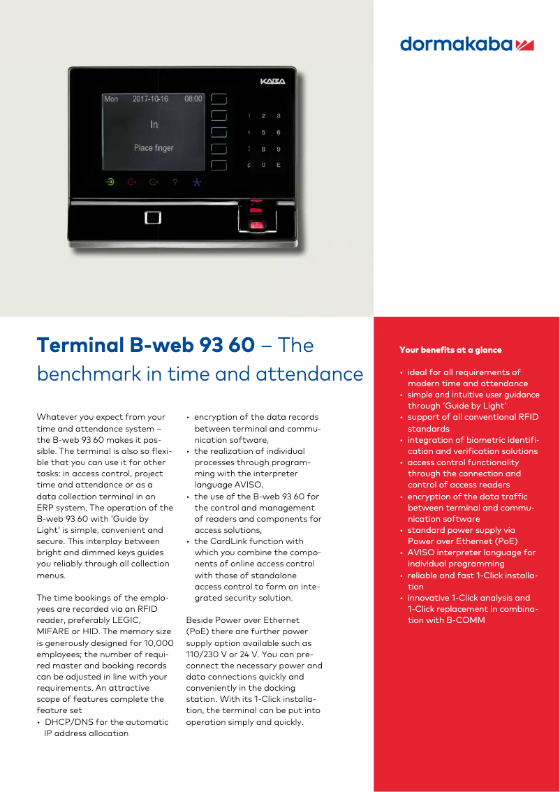 Page 1 of the manual User Manual Dormakaba B-web 93 60
