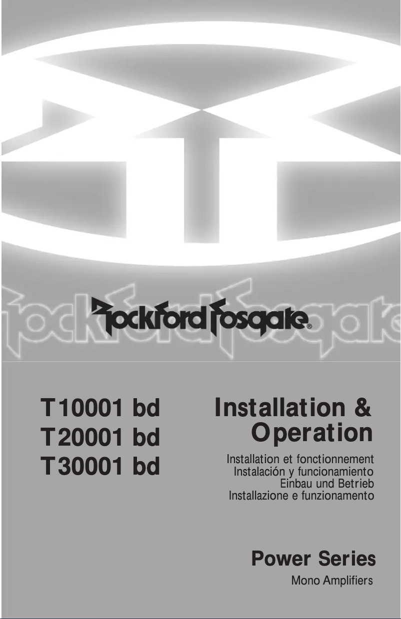 Page 1 de la notice Manuel utilisateur Rockford Fosgate Power T15002