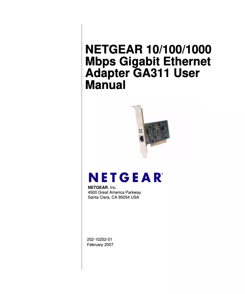 Page n°1 - Manuel utilisateur Netgear GA311