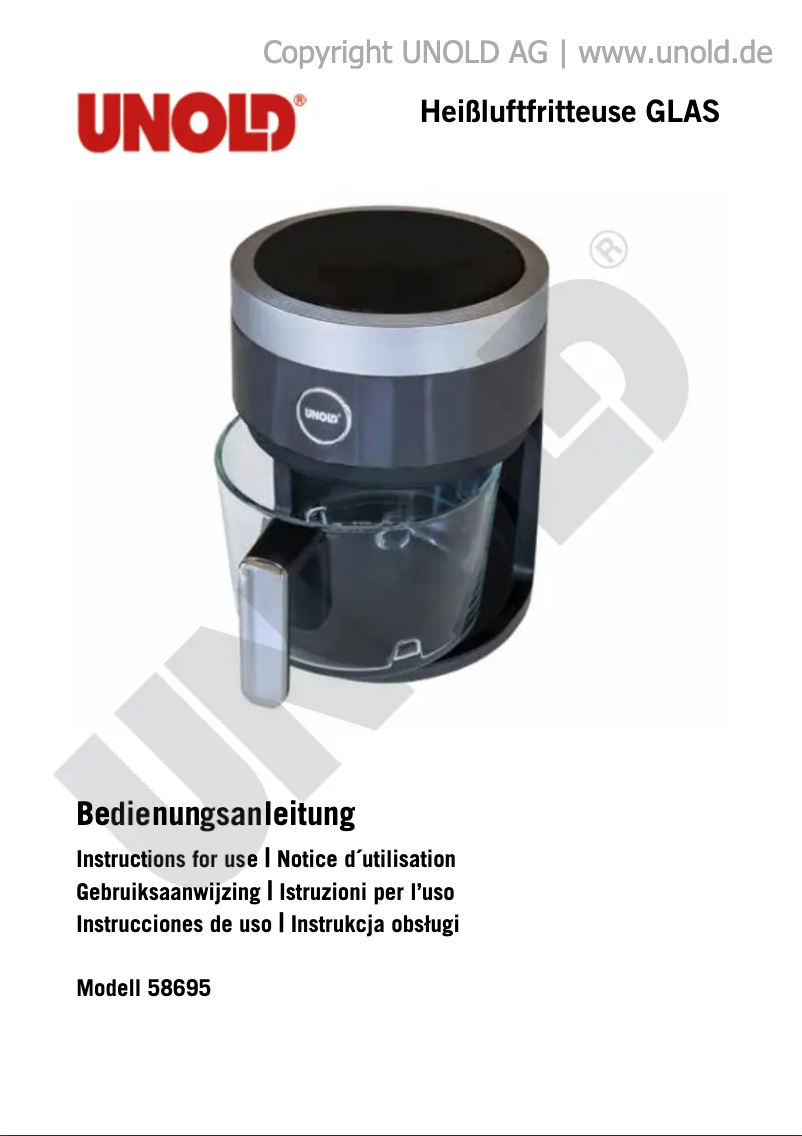 Page 1 de la notice Manuel utilisateur Unold 58695