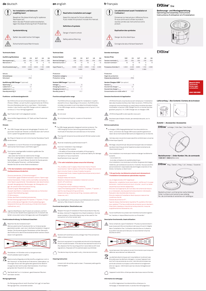 Image de la première page du manuel de l'appareil One