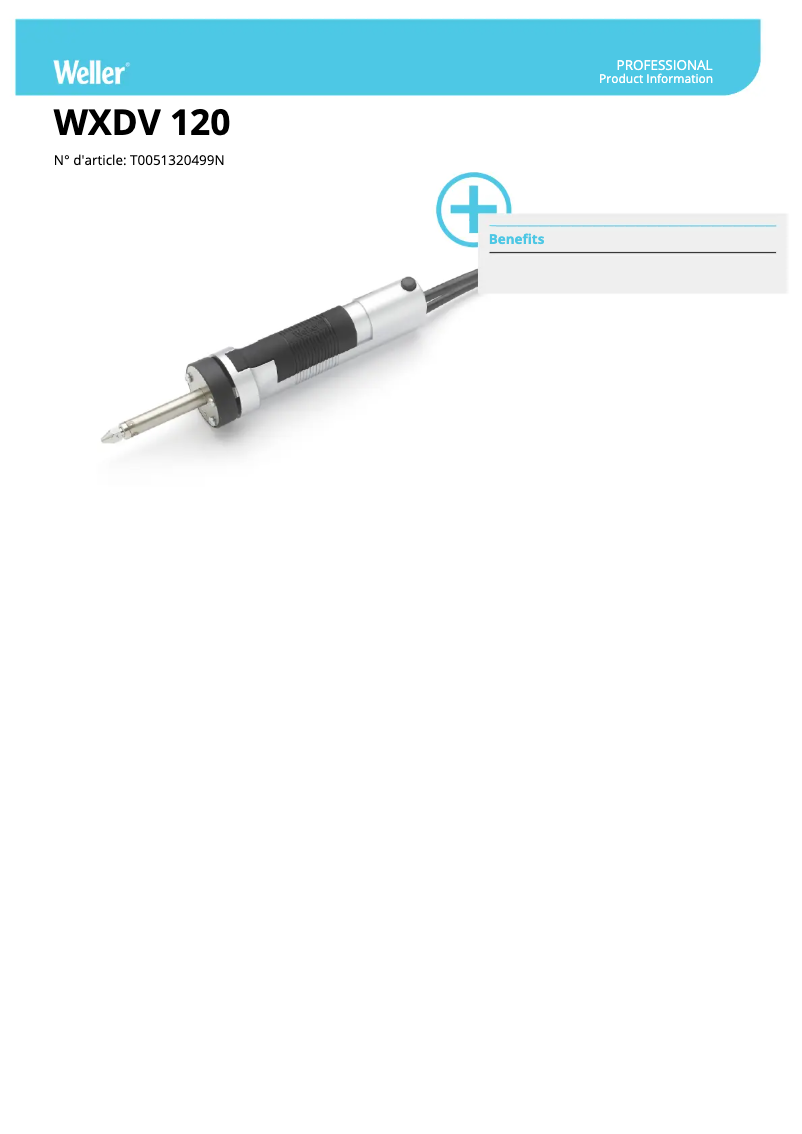 Page n°1 - Fiche technique Weller WXDV 120
