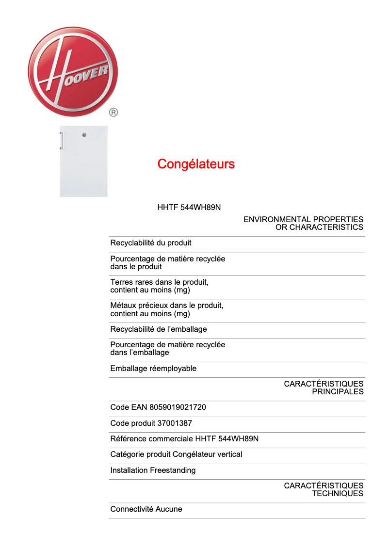 Imagen de la primera página del manual del dispositivo HHTF 544WH89N