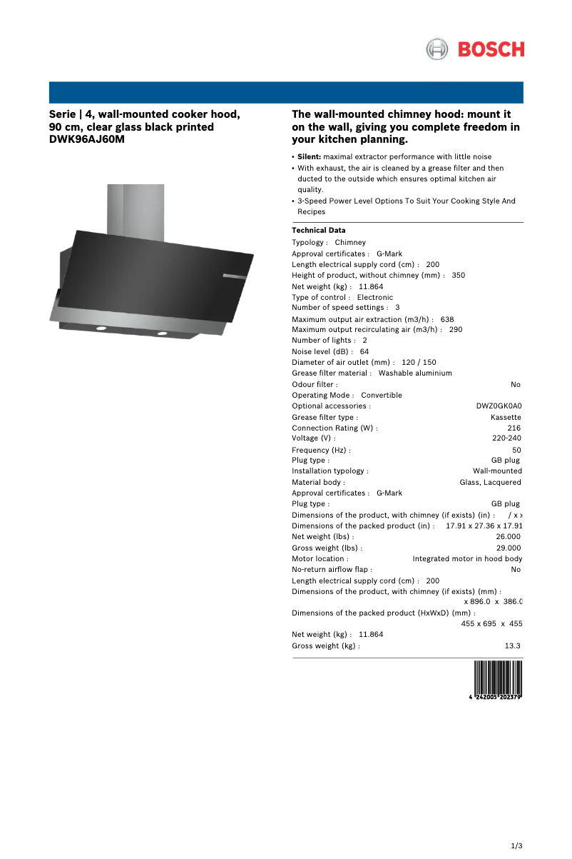 Image de la première page du manuel de l'appareil DWK96AJ60M
