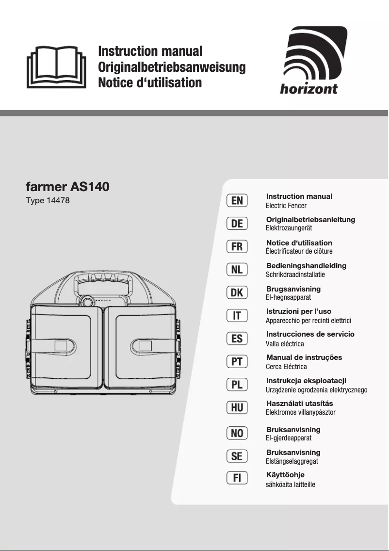 Page 1 de la notice Manuel utilisateur Horizont AS140