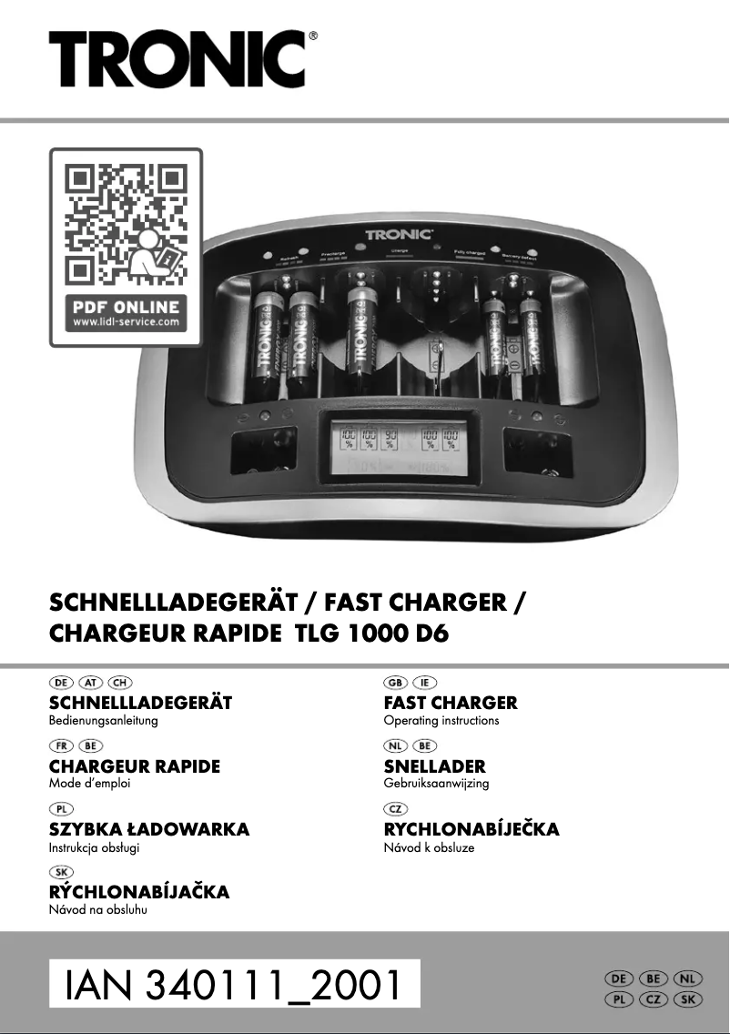 Page n°1 - Manuel utilisateur Tronic TLG 1000 D6