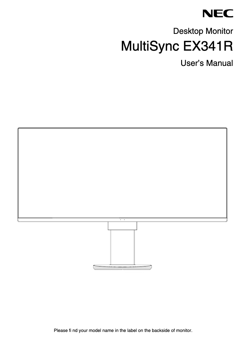 Image de la première page du manuel de l'appareil MultiSync EX341R