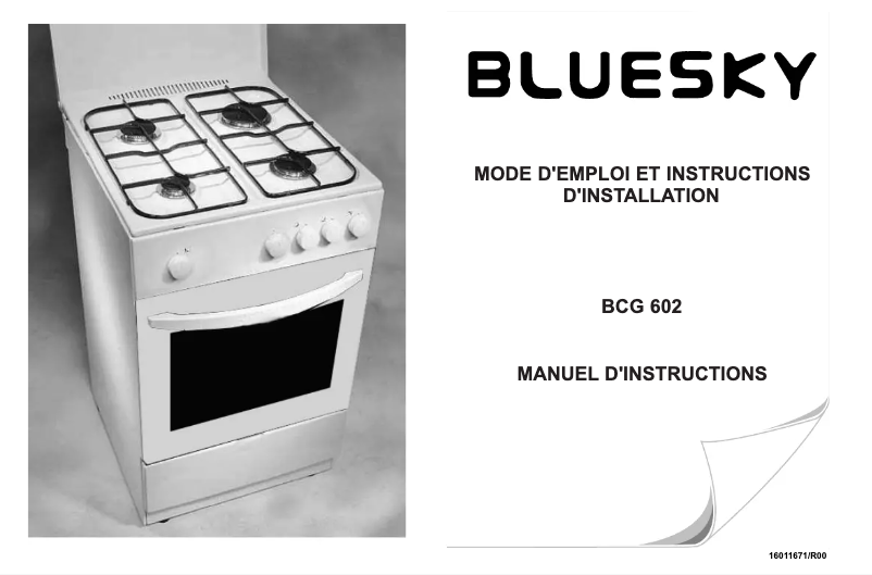 Page 1 de la notice Manuel utilisateur Bluesky BCG 602